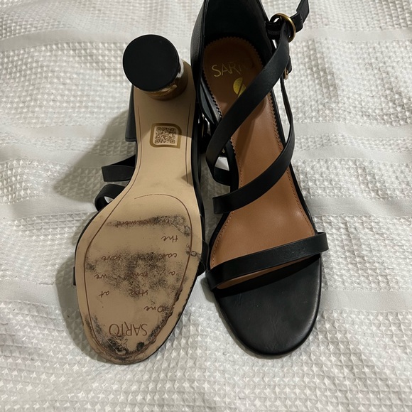 FRANCO SARTO OLLIVE BUCKLE SANDALS HEELS. - Picture 4 of 5